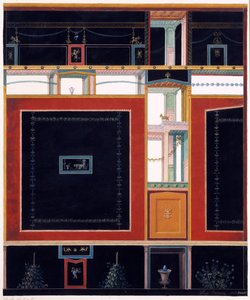 ポンペイのアウラスヴェッティウスの家の壁の装飾、西暦36〜39年、1897年 作： Luigi Bazzani