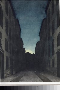道路の遠近法（水彩画、1825年頃 作： Luigi Garibbo
