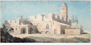 ジェノバ地方の修道院跡（水彩画 作： Luigi Garibbo