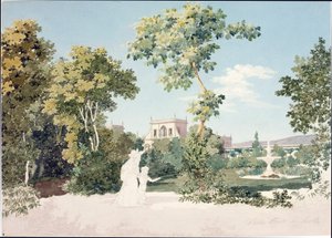 フィレンツェ近郊セスト・フィオレンティーノのヴィラ・コルシの眺め（水彩、1825年頃