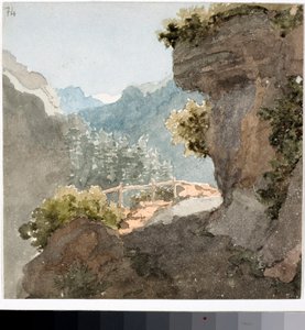 山道の眺め（水彩画、1820年頃 作： Luigi Garibbo