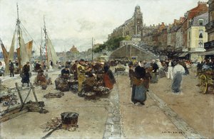 港のマーケットプレイス 作： Luigi Loir