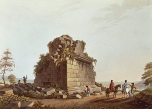 記念柱の基部（シチリア島） ルイジ・マイヤーの「イタリアの景色」からのイラスト 作： Luigi Mayer