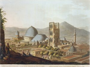 聖墳墓教会があるエルサレム、「パレスチナの景色」のパブ3枚。 Robert Bowyer（1758-1834）1803（アクアチント） 作： Luigi Mayer