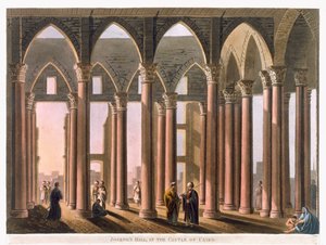 トーマス・ミルトン（1743-1827）彫、ロバート・ボーウィー（1758-1834）出版、1802年（アクアチント）「エジプトの風景」より、カイロ城のヨセフの館、31枚目。 作： Luigi Mayer