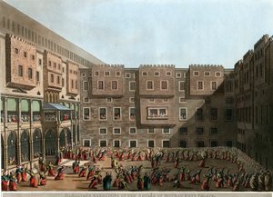 "ムラード・ベイの宮殿の広場で運動するマムルクス" ルイジ・マイヤー（1755-1803）によるリトグラフ - 1802年 薄手 22,9x31,6 cm プライベート・コレクション 作： Luigi Mayer