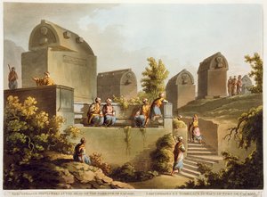 「オスマン帝国の眺め」からのカカモの港の頭にある石棺と墓石、ロバート・ボイヤー（1758-1834）1803（アクアチント） 作： Luigi Mayer