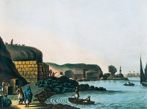 アレクサンドリアのプトレマイオス図書館跡、ルイジ・マイヤー著 作： Luigi Mayer