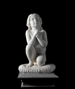 祈りを捧げる少年 ルイジ・パンパローニ（1791-1847）による大理石彫刻、1827年頃、オドン・ディ・サヴォイア公爵のコレクションより。寸法68x38x30 cm Genes, modern art gallery, inv. 919 作： Luigi Pampaloni
