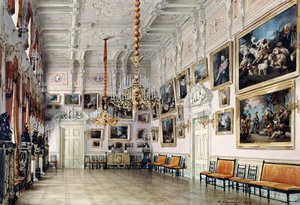 カウントベズボロコの家のダンスホール、サンクトペテルブルク、1849年（紙にペン、ブラシ、トイレ、インクと白の色、1849年（紙にペン、ブラシ、トイレ、インクと白の色）） 作： Luigi Premazzi