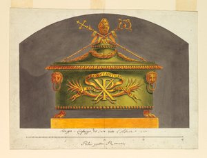 デッサン、聖遺物のための石棺、1825年頃
