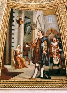 ピサ大聖堂のシャンデリアが前後に揺れるのを見るガリレオ・ガリレイ 1582年