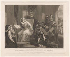 エリザベス女王がマリア女王の訃報を受け取る 妹のメアリー女王の死の知らせを受け取るエリザベス女王 (オブジェクトのタイトル) 作： Luigi Schiavonetti