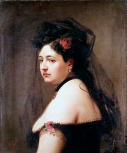 イタリアの歌手、エリザベッタ・ガレッティ・ジャノーリの肖像（絵画 作： Luigi Sorio