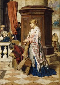 神の家の誘惑、1881 作： Luigi da Rios