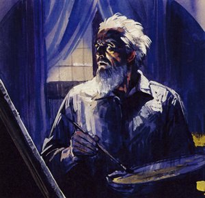 ティツィアーノは自分の墓のために『キリストの死への哀歌』を描いたが、完成には至らなかった（カラーリトグラフ） 作： ルイス・アルカス・ブラウナー