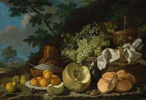 午後の食事La Merienda、ca. 1772年。 作： Luis Egidio Melendez