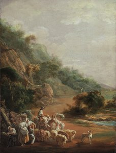 村人とのシーン、1786 作： Luis Paret y Alcazar
