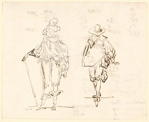 フランスのルイ13世様式とスペインの17世紀様式に身を包んだ2人の人物 作： Luis Paret y Alcazar