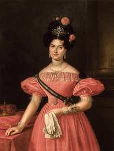 Marie-Christine de Bourbon-Siciles - 新古典主義: 2 つのシチリアのマリア クリスティーナの肖像 (1806-1878) 作: Cruz y Rios, Luis de la (1776-1853) 作： Luis de la Cruz y Rios