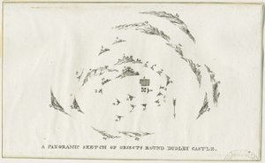 ダドリー-ダドリー城周辺のパノラマ：リトグラフ, nd [c 1825] (プリント) 作： Luke Booker