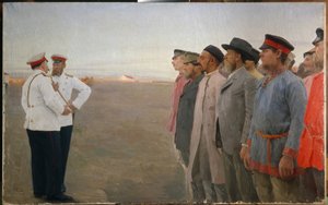 募集 - ルキアン・ヴァシリエヴィッチ・ポポフ（1873-1914）による絵画、キャンバスに油彩 作： Lukjan Vasilievich Popov