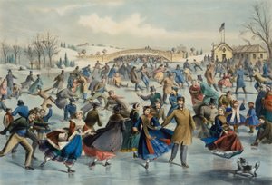 セントラルパーク、冬 - スケート池（1862年）。 作： Lyman Wetmore Atwater