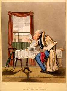 1827年のジョージ・ハントによるプリント（デュースと同じくらい熱い）（手塗りの彫刻）