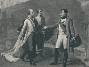 アウステルリッツ後のナポレオンとフランシス1世の会見、1805年、1896年 作： M. Haider