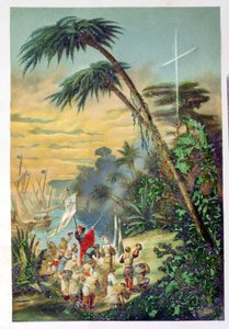 クリストファー・コロンバス（1451-1506）1892による新世界の発見 作： M. Houssot