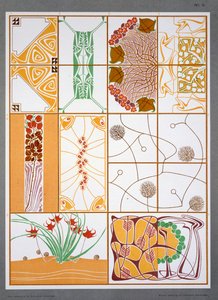 M. J. Gradl による「Modern Designs for Ceilings and Walls」のイラスト、C20th 初期に出版 (カラー リソ) 作： M. J. Gradl