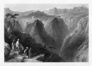 ケデシャの谷の上のレバノン山、または1841年のレバノンの聖なる谷。 作： M. J. Starling