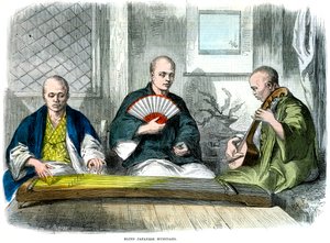 盲目の日本のミュージシャン、1864 作： M. Jackson