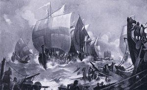 ヘルゲ川の戦いAD1025、1920年代 作： M. Mackinlay