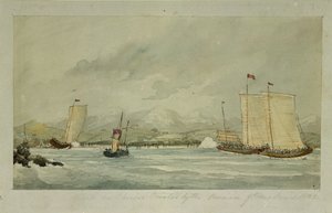 HMS "ドルイド "のピネースによる中国海賊への攻撃 作： M. O