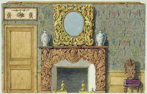 1847年にバルザックが購入したフォルチュニー通りの家のダイニングルームの煙突 作： M. Santi