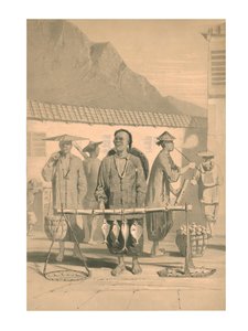 香港の魚屋、19 世紀。 作： M and N Hanhart