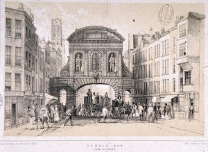 テンプルバー、ロンドン、c1845 作： M and N Hanhart