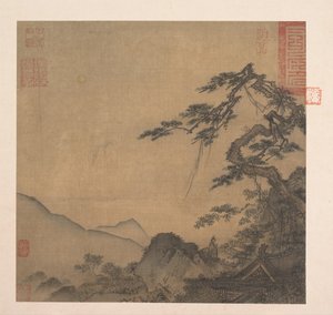 13 世紀の第 2 四半期の大きな松のある風景。