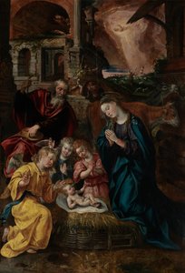 O Nascimento de Cristo (óleo sobre painel) 作： Maarten de Vos