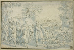 アブラハムとメルキゼデクの出会い 作： Maarten de Vos