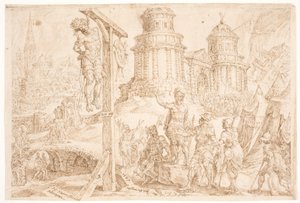 アジュの破壊と王の絞首刑 作： Maarten van Heemskerck