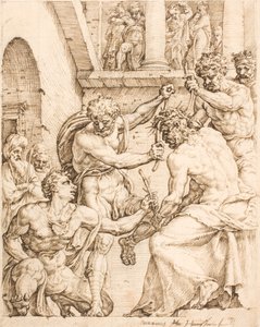 いばらの冠をかぶるキリスト 作： Maarten van Heemskerck