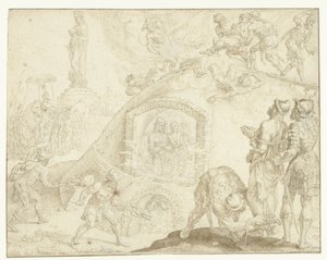 3人の若者が燃える炉に投げ込まれる 三青年史（シリーズタイトル） 作： Maarten van Heemskerck
