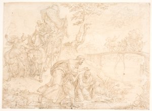 フィリップはエチオピアの女王カンダケの会計係に洗礼を授ける 作： Maarten van Heemskerck