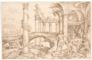 ノアをからかうハム 作： Maarten van Heemskerck