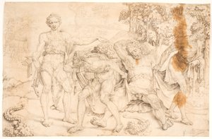 カムをからかうノア 作： Maarten van Heemskerck