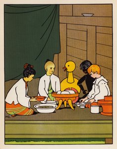 「中日米」（カラーリトグラフ） 作： Mabel Dearmer