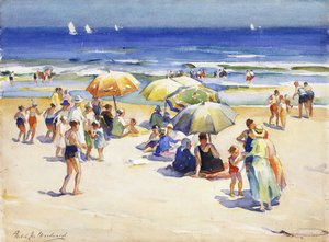 ビーチでの午後 作： Mabel Woodward