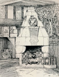 コーナー暖炉、c1895、1896